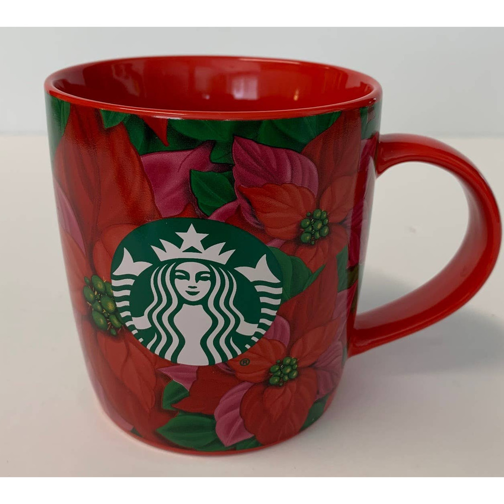 STARBUCKS Poinsettia Christmas Coffee Mug Collectible‎ 2020